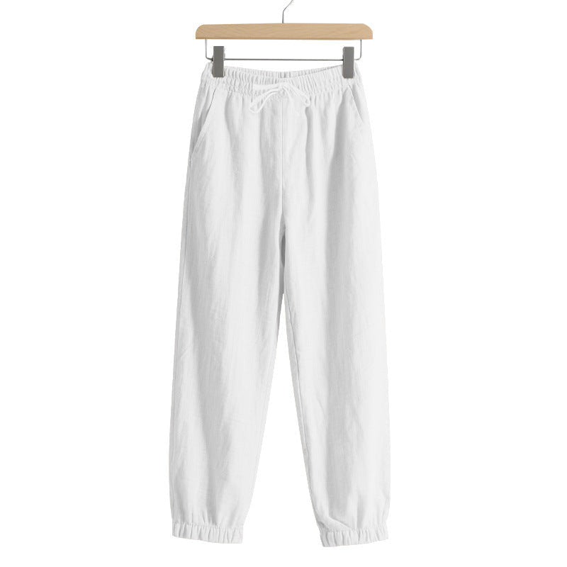 Linen Pants with Harem Cut and Drawstring Waist for Women
