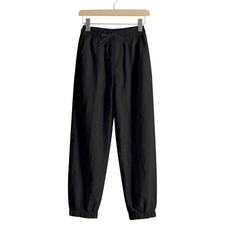 Linen Pants with Harem Cut and Drawstring Waist for Women