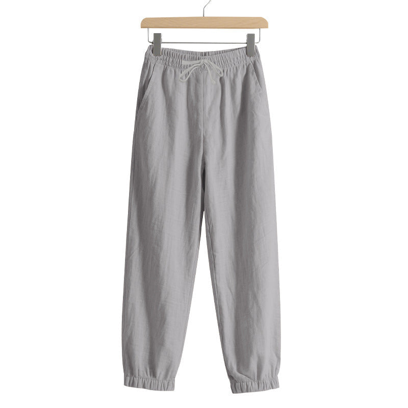 Linen Pants with Harem Cut and Drawstring Waist for Women