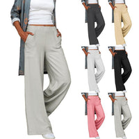 Linen Pants with Wide Legs and High Waist for Women