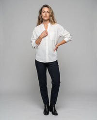 Long Sleeve Top with V-Neck and Relaxed Fit for Women