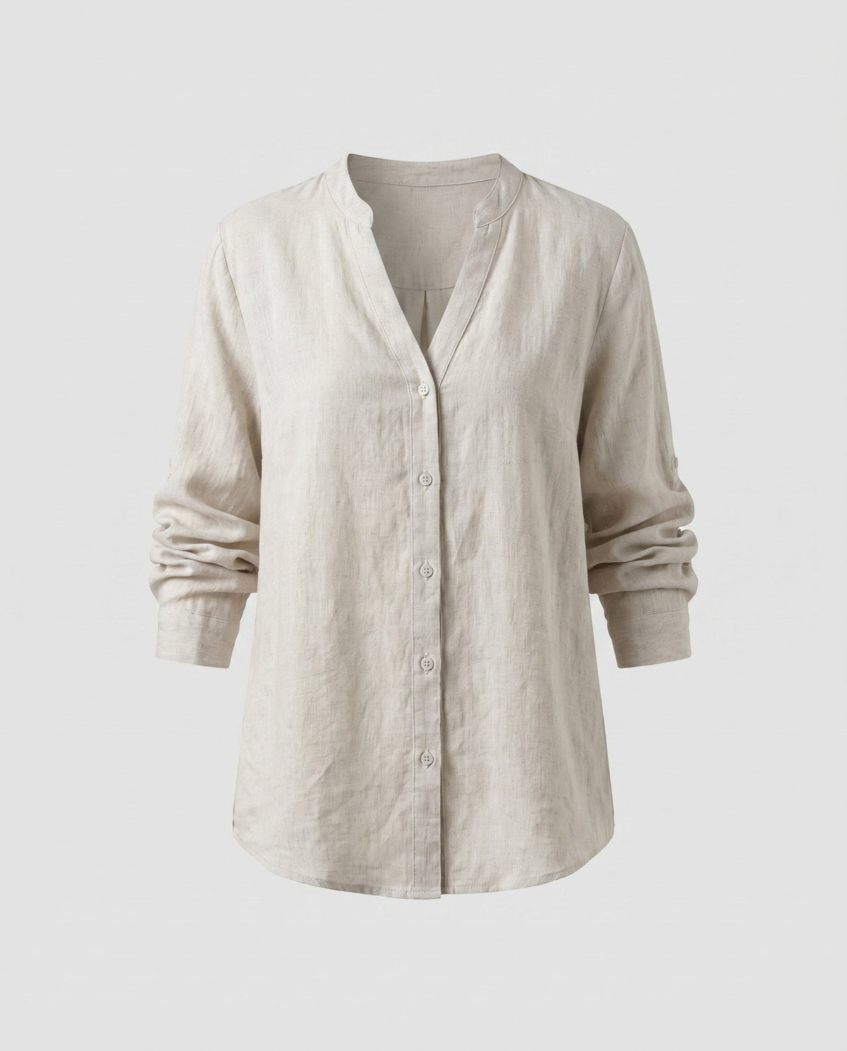 Long Sleeve Top with V-Neck and Relaxed Fit for Women