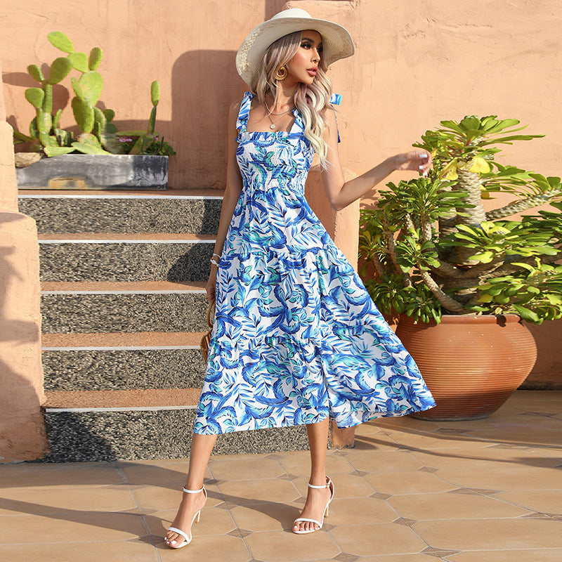 Maxi Dress with Floral Print and Loose Fit for Women