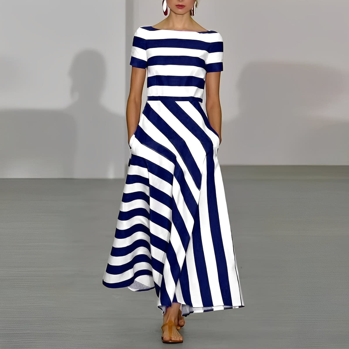 Maxi Dress with Flowing Cut for Women