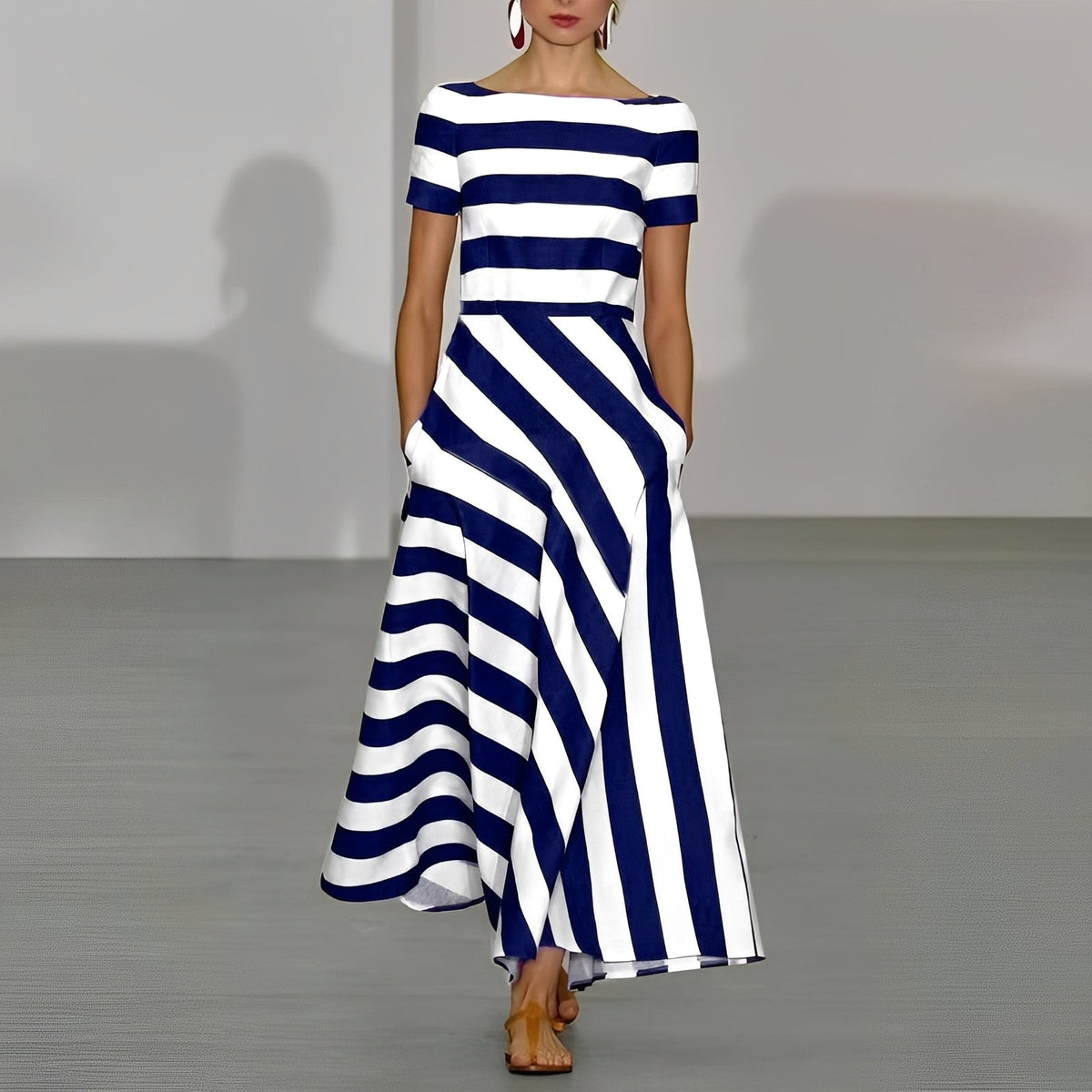 Maxi Dress with Flowing Cut for Women