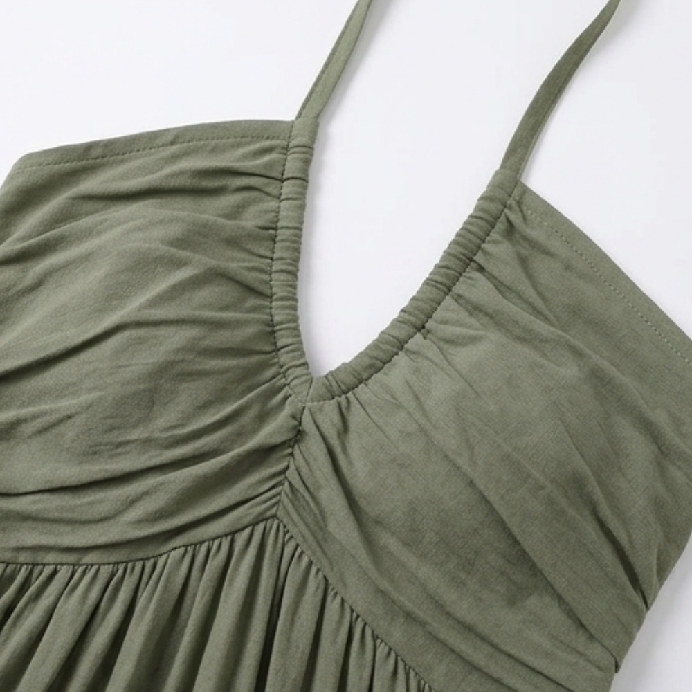 Maxi Dress with Halter Neck and Tiered Design for Women