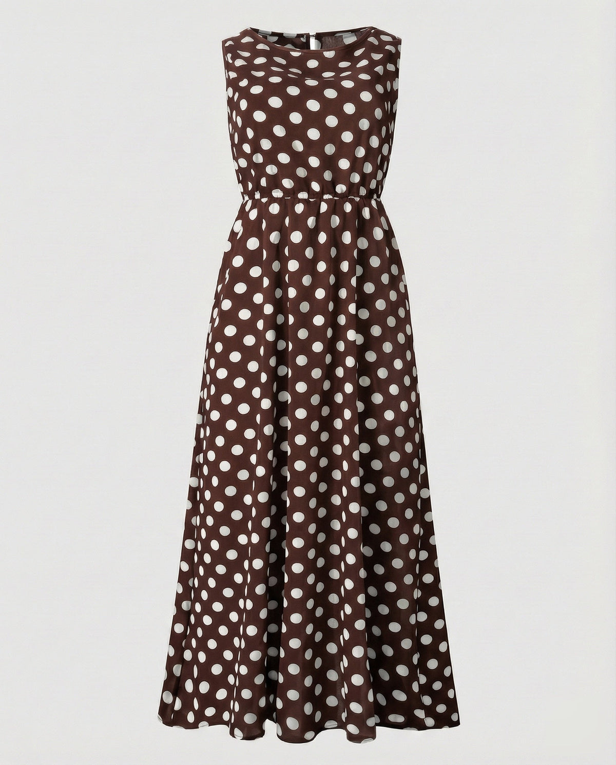 Maxi Dress with Polka Dots and Circle Skirt for Women