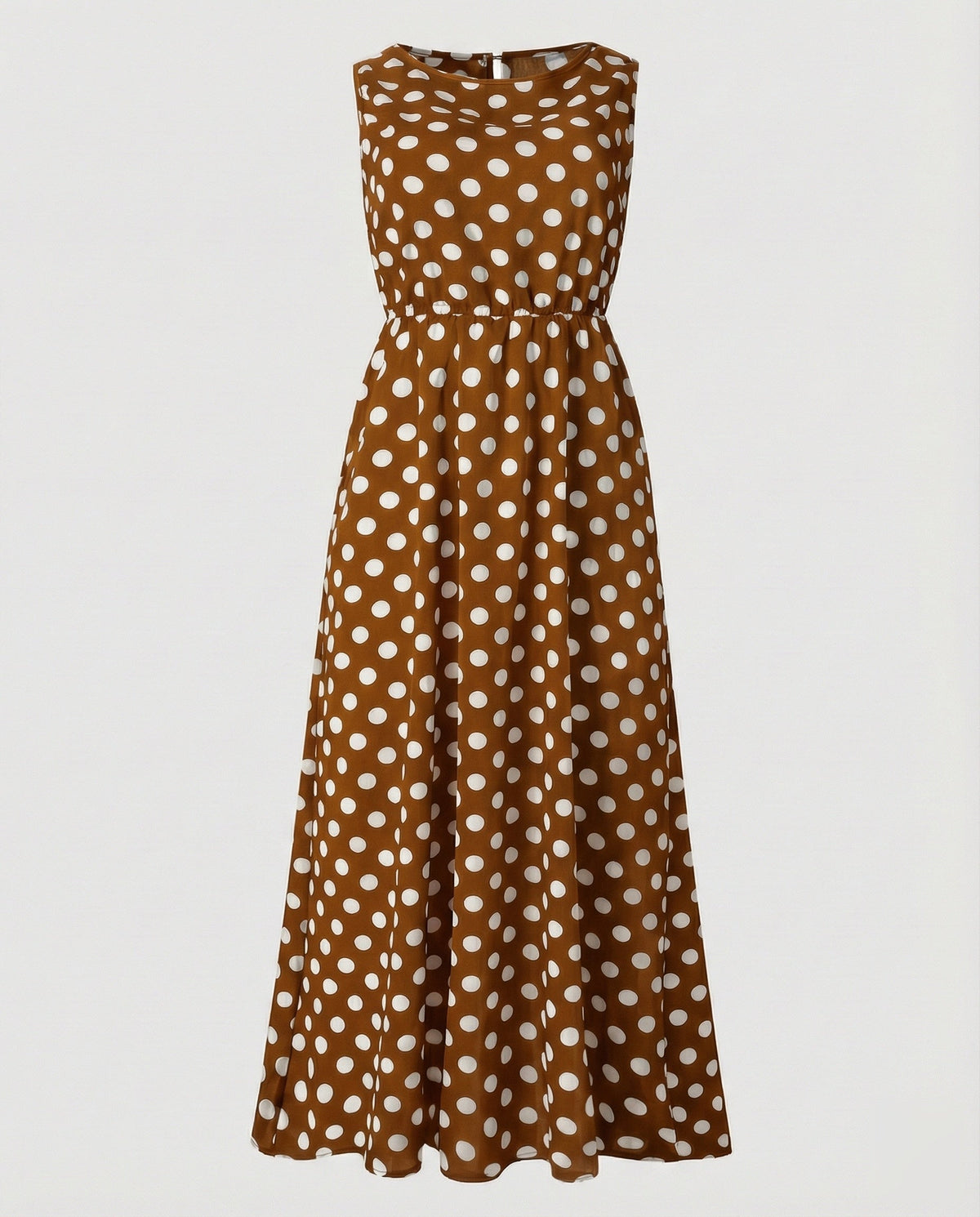 Maxi Dress with Polka Dots and Circle Skirt for Women