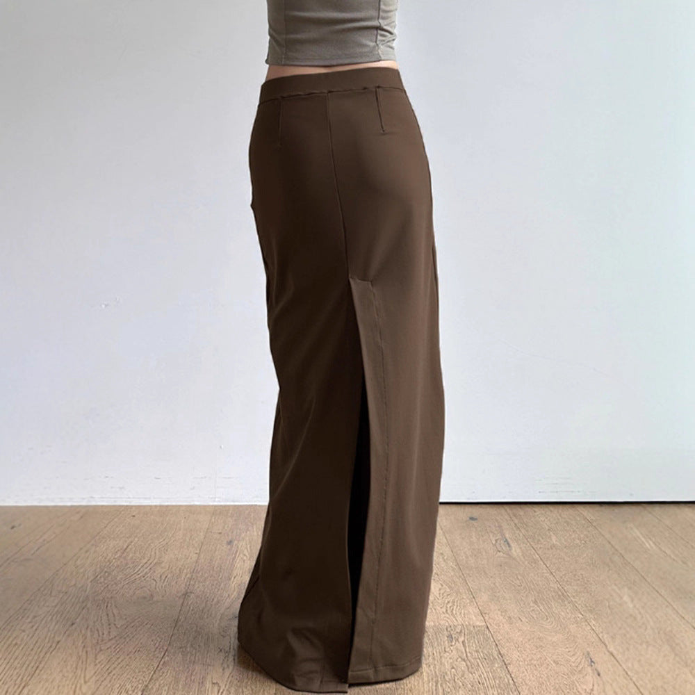 Maxi Skirt with High Waist and Straight Cut for Women
