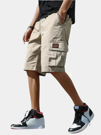 Men's Cargo Shorts Loose Fit, Knee-Length with Drawstring