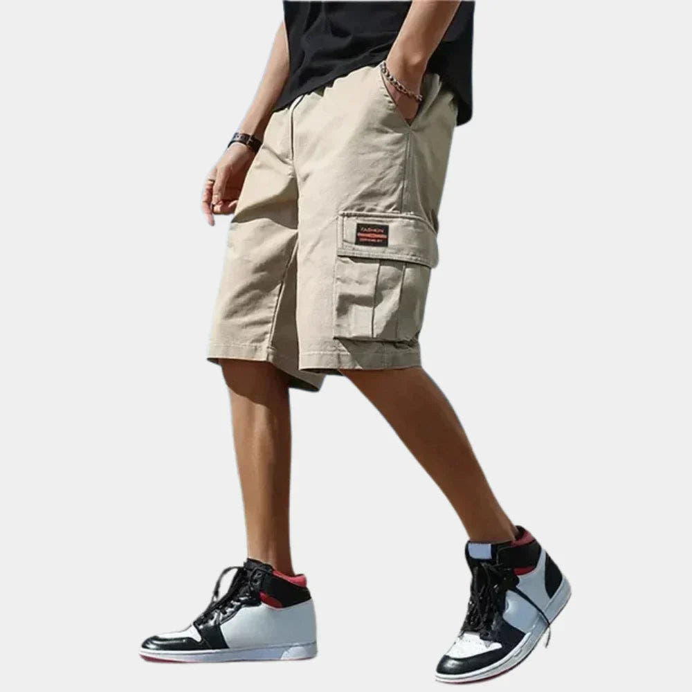 Men's Cargo Shorts Loose Fit, Knee-Length with Drawstring