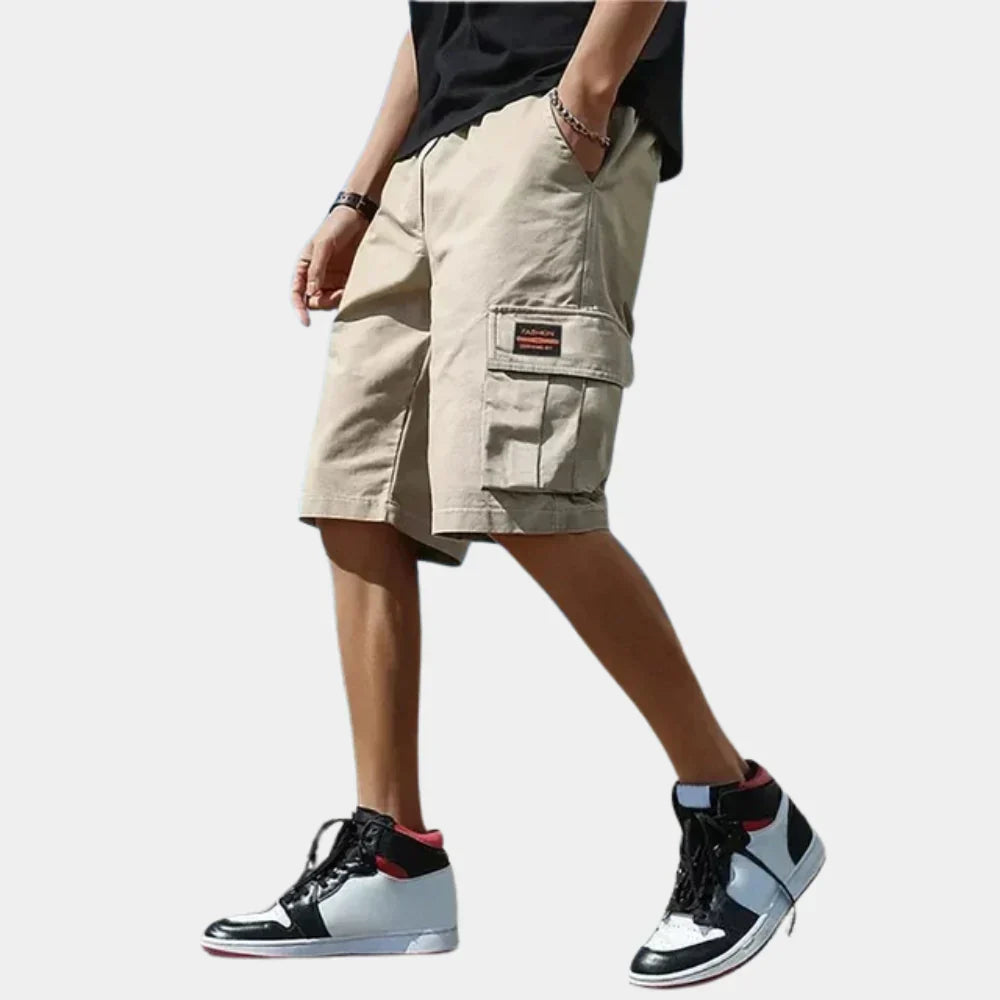 Men's Cargo Shorts Loose Fit, Knee-Length with Drawstring
