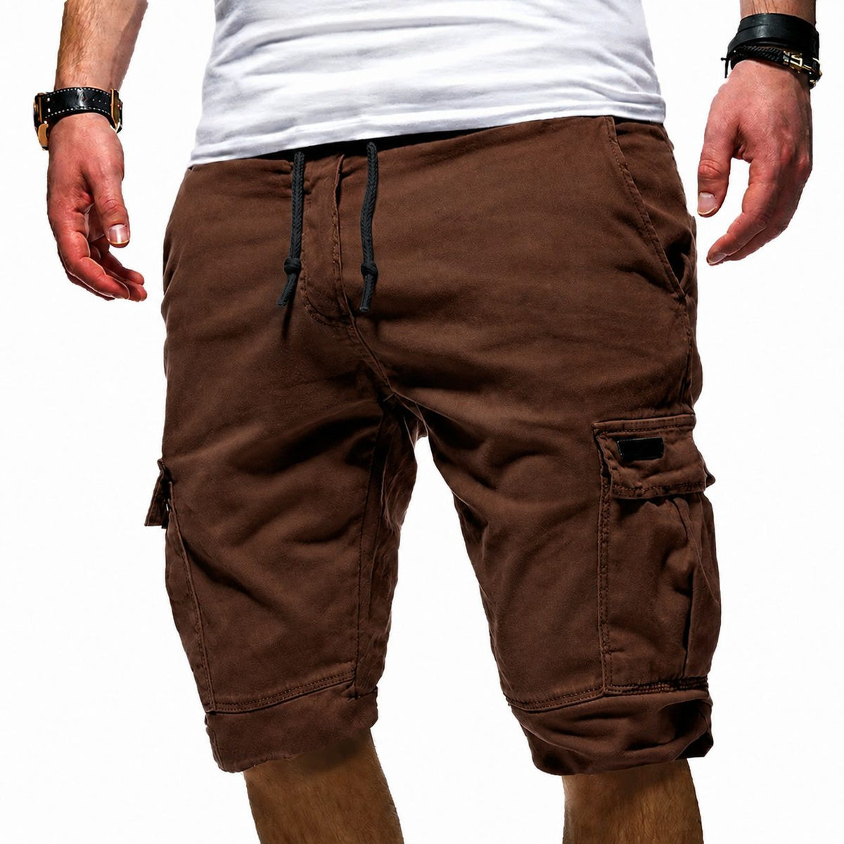 Men's Cargo Shorts Relaxed Fit, Knee-Length with Drawstring
