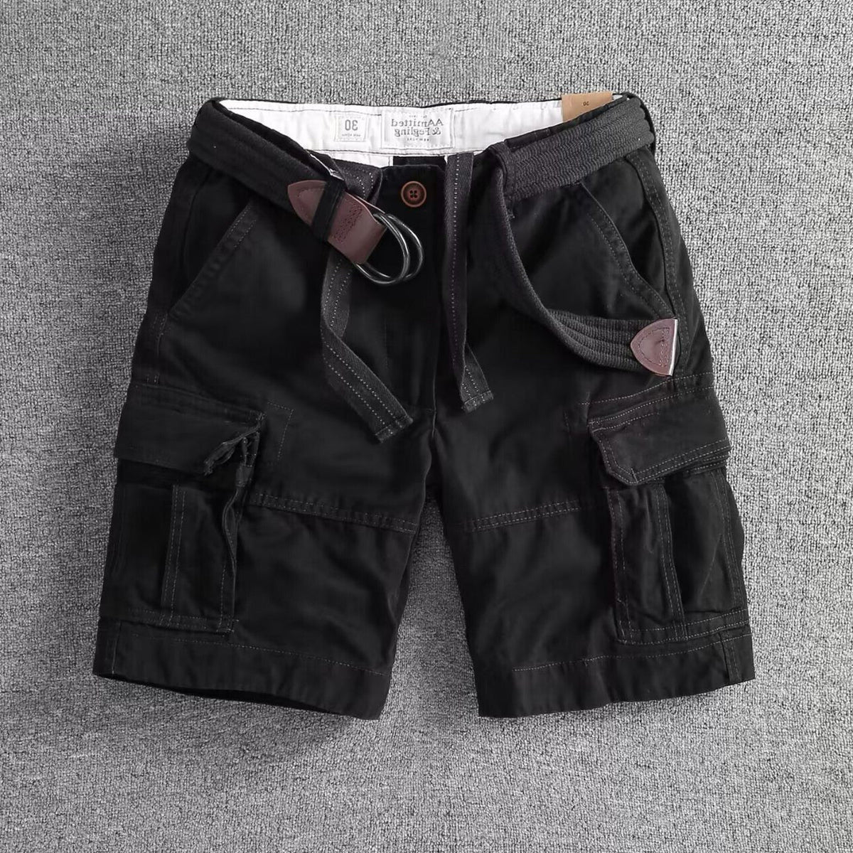 Men's Cargo Shorts Relaxed Fit, Mid-Thigh Length with Belt