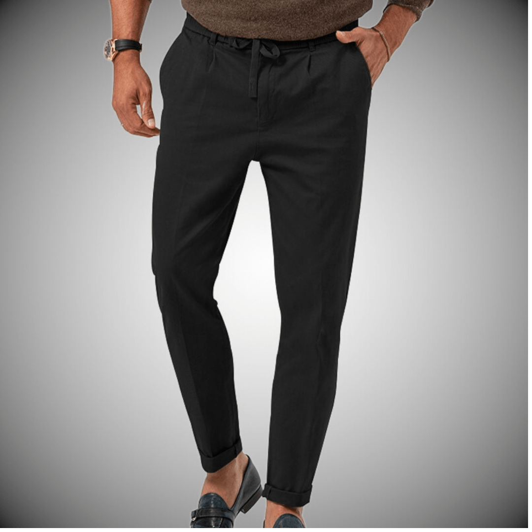 Men's Linen Pants Cotton Blend with Drawstring Waist