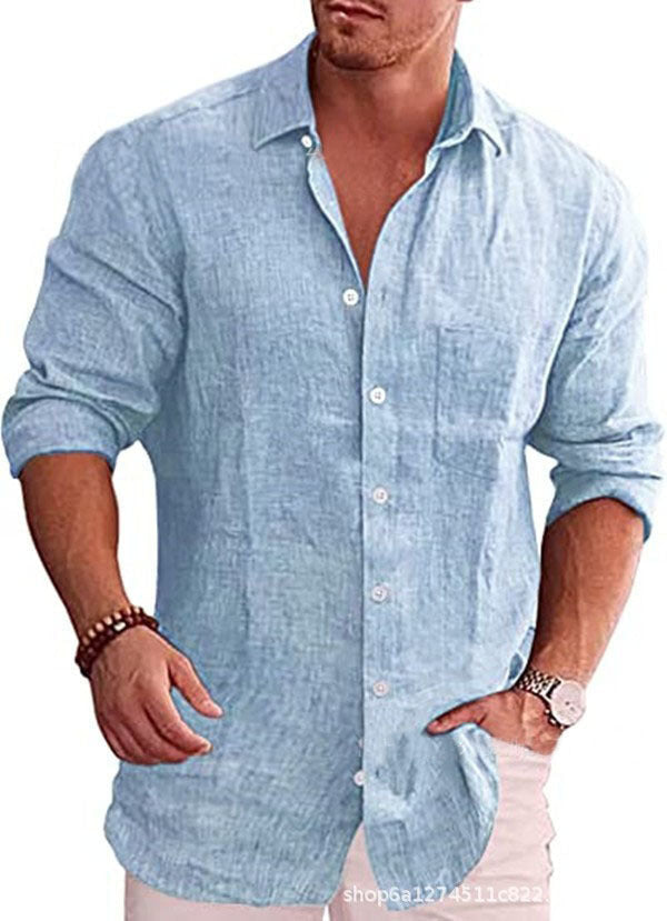 Men's Linen Shirts in Lightweight Cotton Blend, Regular Fit