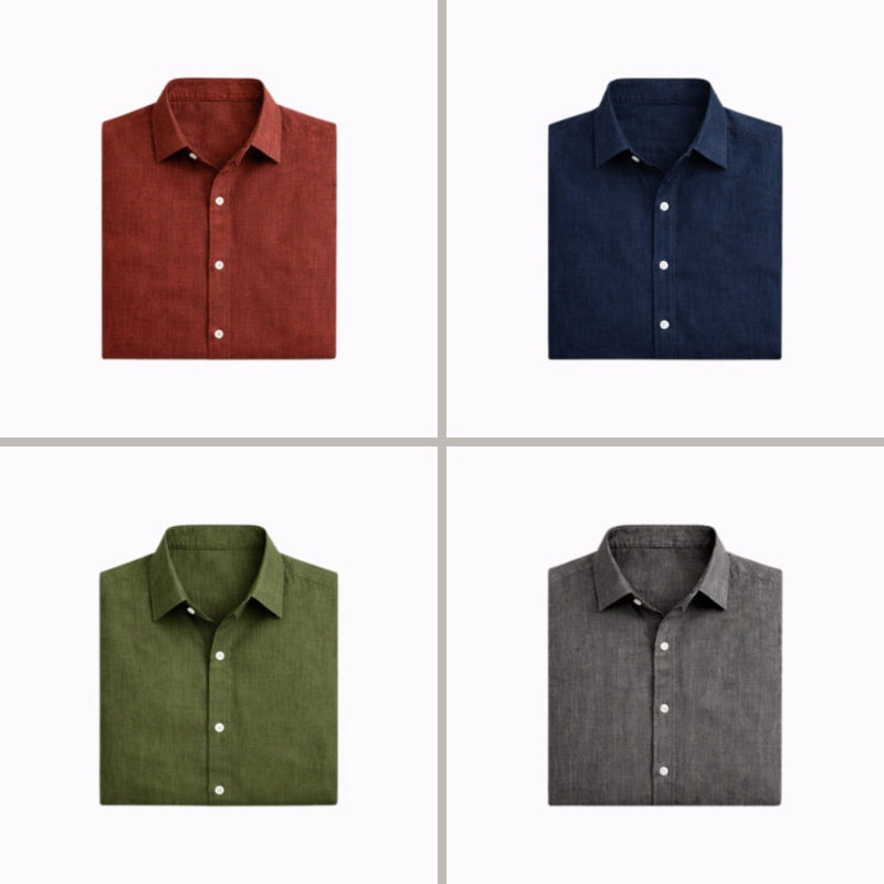 Men's Linen Shirts in Lightweight Cotton Blend, Regular Fit