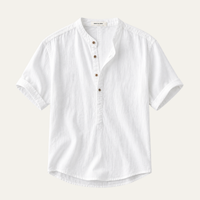 Men's Linen Shirts, Lightweight Blend, Relaxed Fit, Short Sleeves