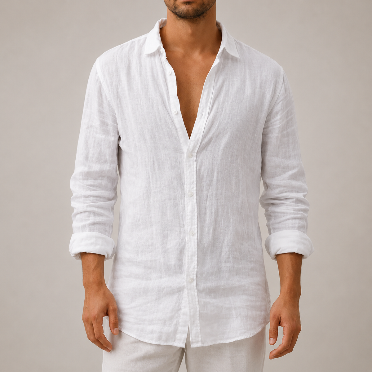 Men's Linen Shirts Lightweight Regular Fit for Summer