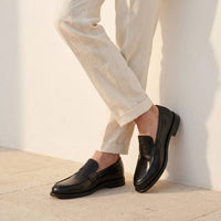 Men's Loafers in Smooth Leather, Slip-On Penny Style