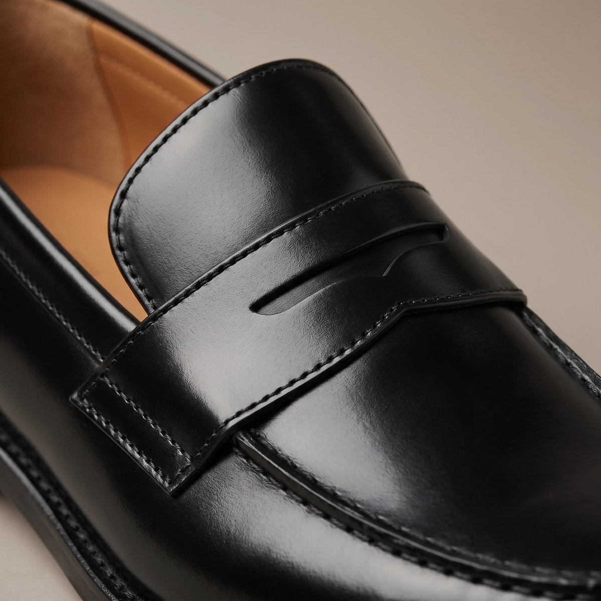 Men's Loafers in Smooth Leather, Slip-On Penny Style
