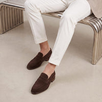 Men's Loafers in Suede, Slip-On Penny Style for Smart-Casual Wear