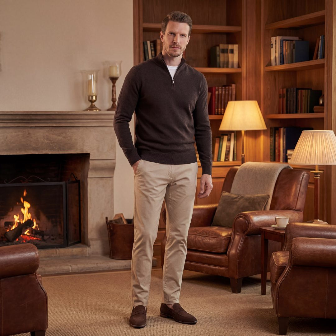 Men's Loafers in Suede, Slip-On Penny Style for Smart-Casual Wear
