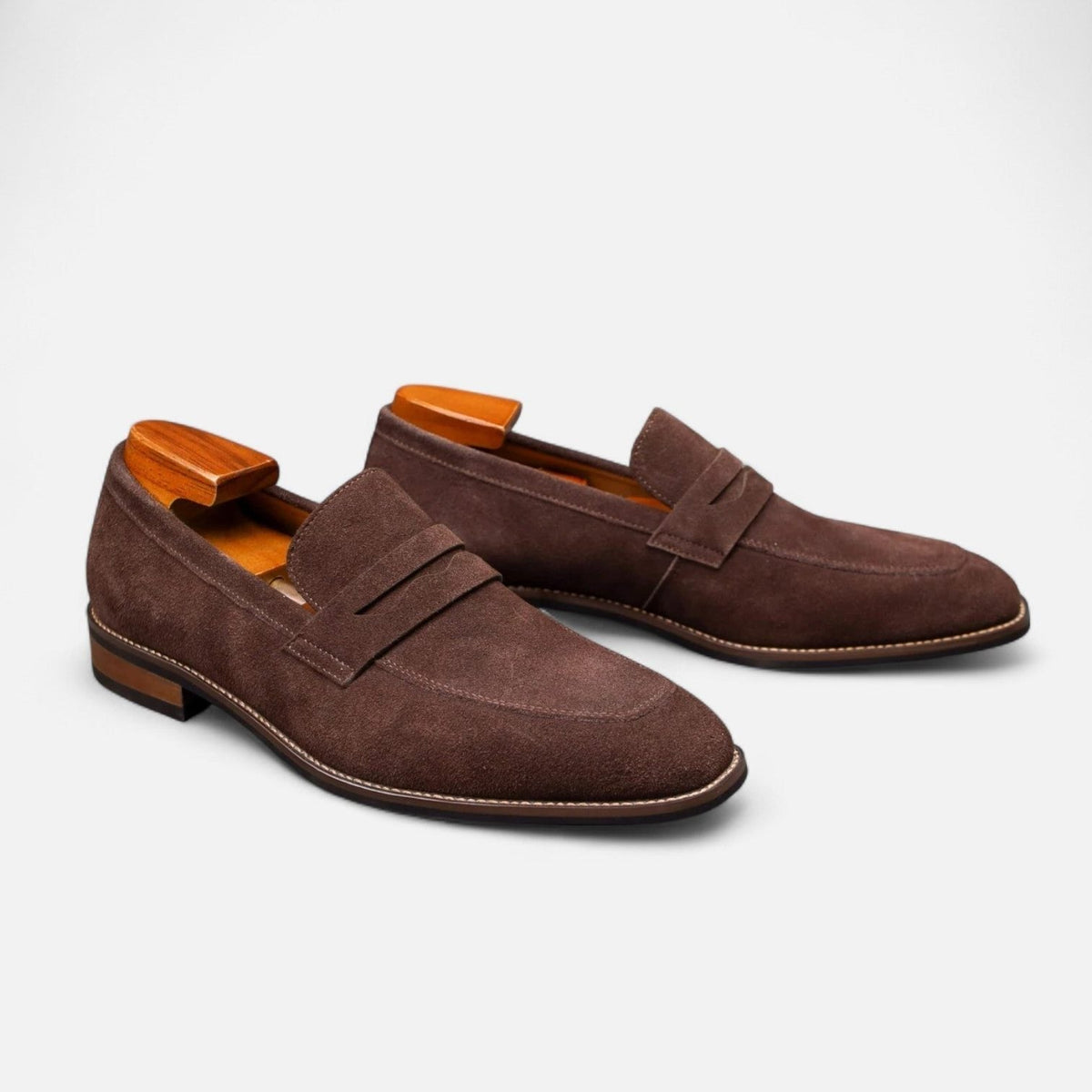 Men's Loafers in Suede, Slip-On Penny Style for Smart-Casual Wear