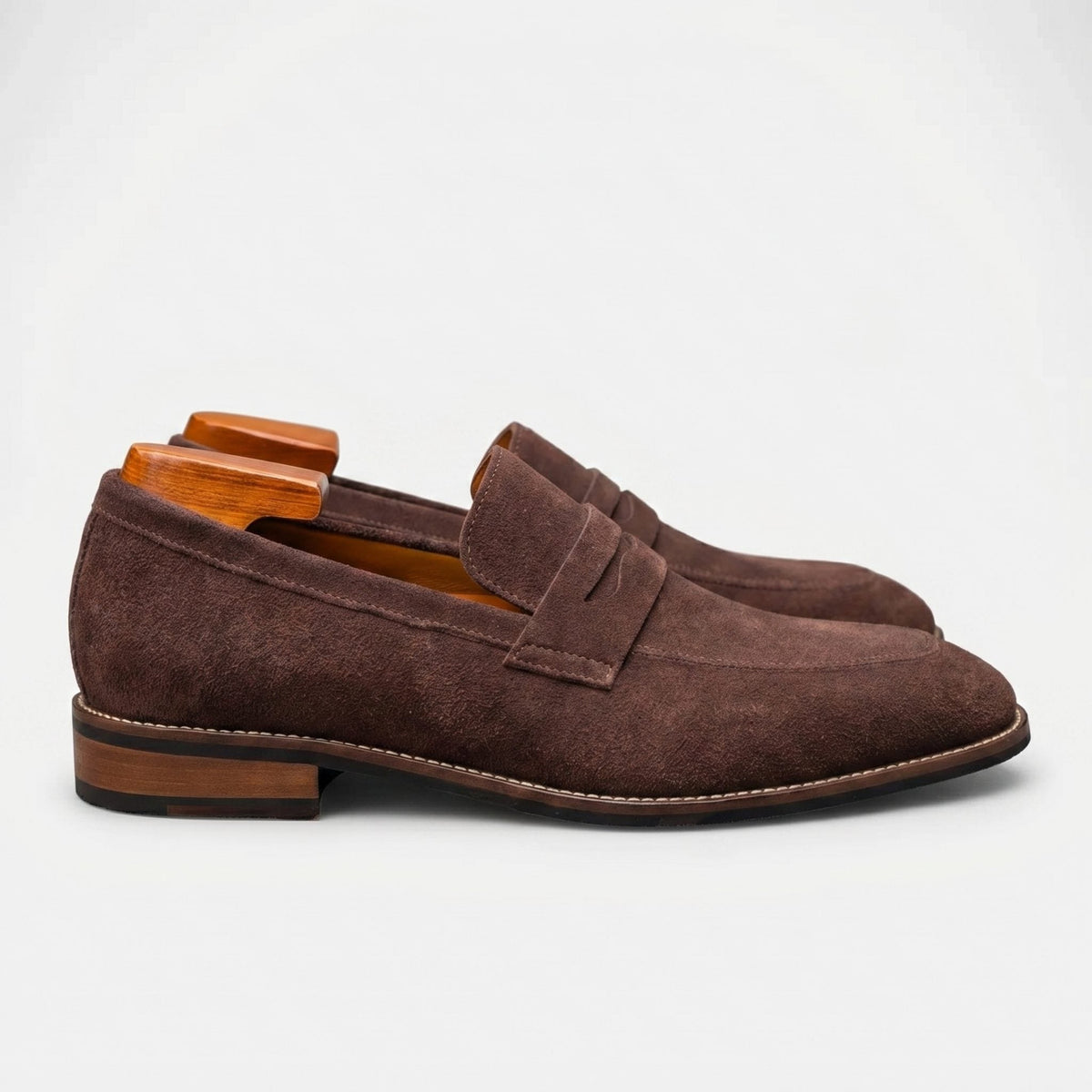 Men's Loafers in Suede, Slip-On Penny Style for Smart-Casual Wear
