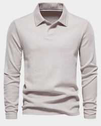 Men's Polo Shirts Classic Fit, Long Sleeves and Button Placket