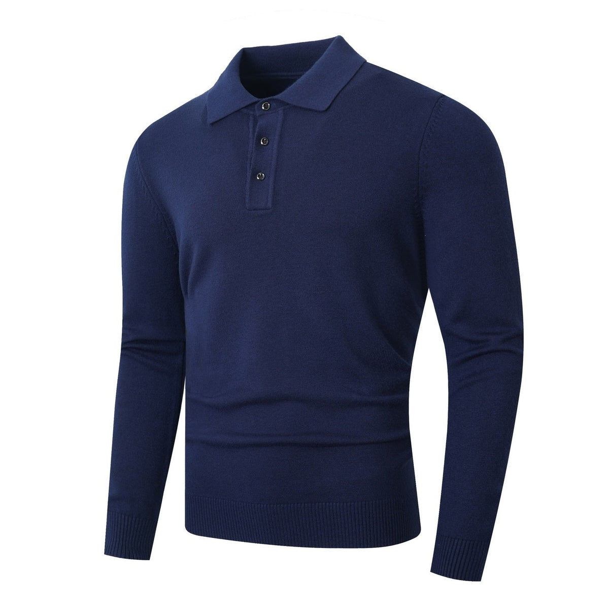 Men's Polo Shirts Fine Knit, Long Sleeves and Slim Fit