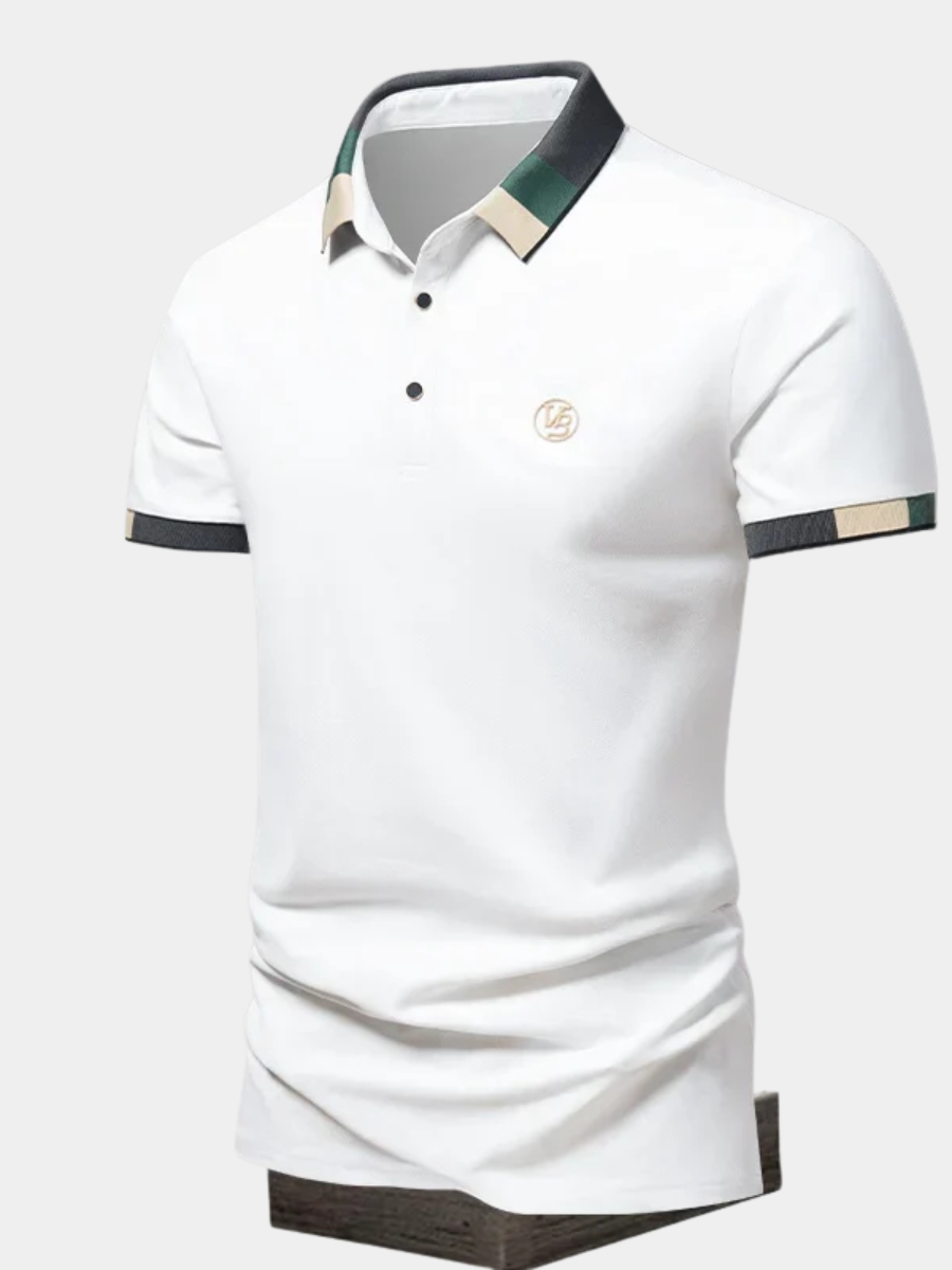 Men's Polo Shirts, Fitted Short Sleeves with Contrast Collar