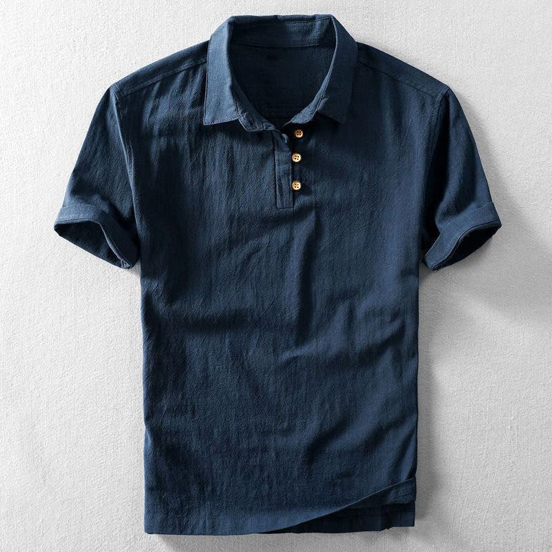 Men's Polo Shirts in Linen, Short Sleeves and Regular Fit