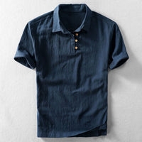 Men's Polo Shirts in Linen, Short Sleeves and Regular Fit