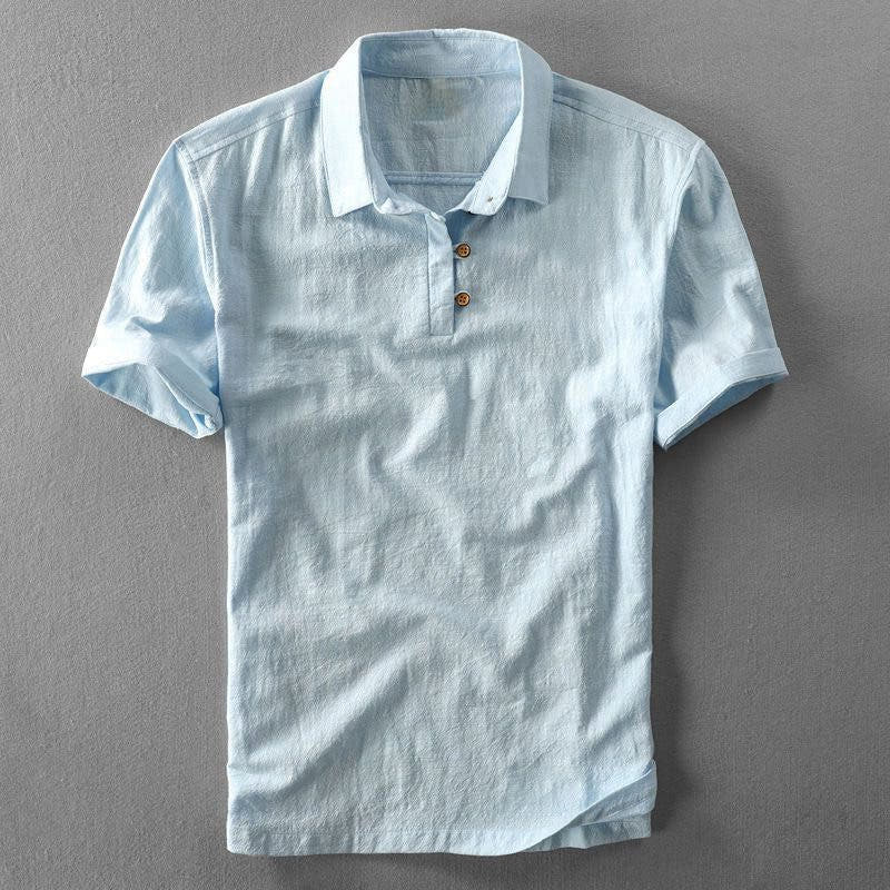 Men's Polo Shirts in Linen, Short Sleeves and Regular Fit