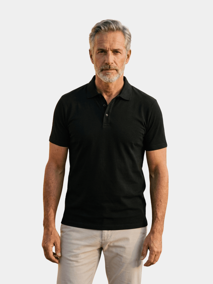 Men's Polo Shirts in Stretch Fabric, Tailored Fit, Short Sleeves