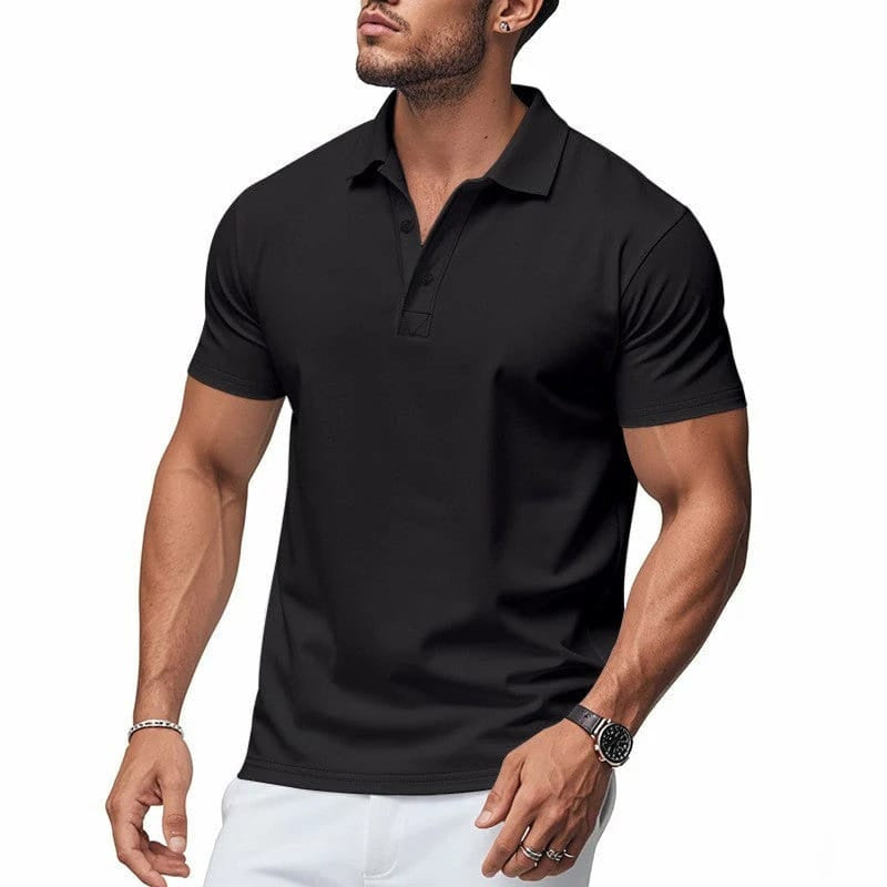 Men's Polo Shirts in Stretch Fabric, Tailored Fit, Short Sleeves
