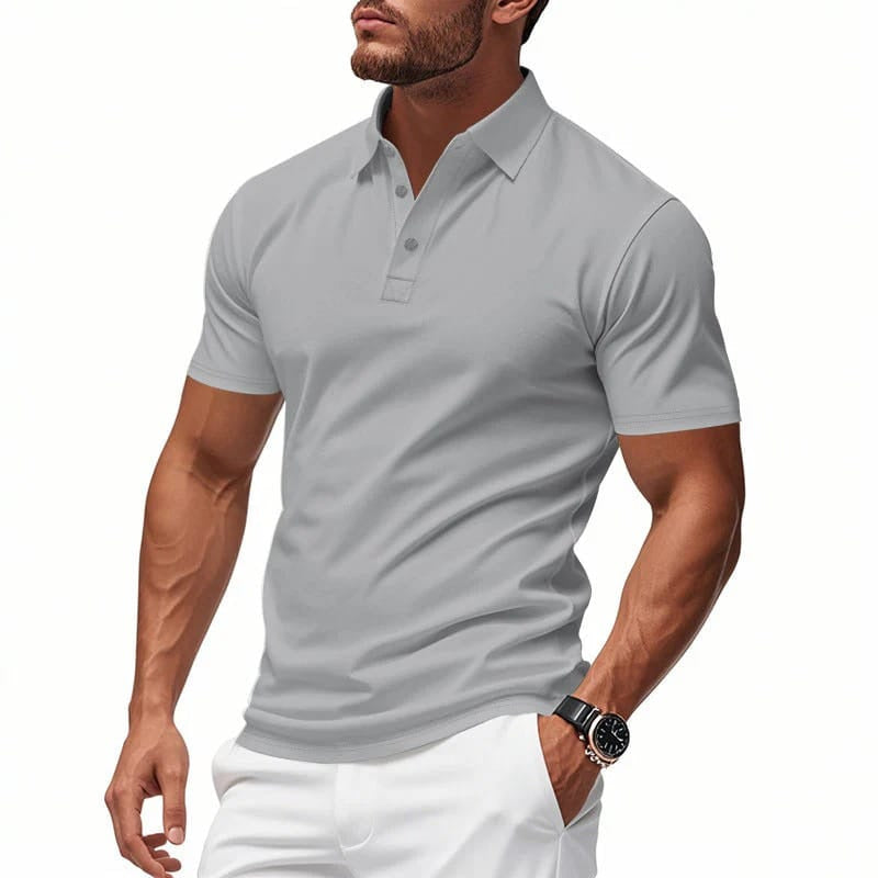 Men's Polo Shirts in Stretch Fabric, Tailored Fit, Short Sleeves