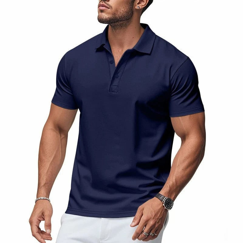 Men's Polo Shirts in Stretch Fabric, Tailored Fit, Short Sleeves