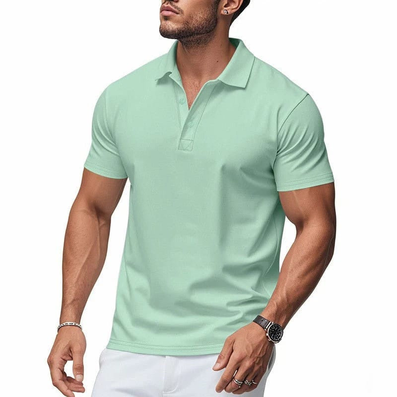Men's Polo Shirts in Stretch Fabric, Tailored Fit, Short Sleeves
