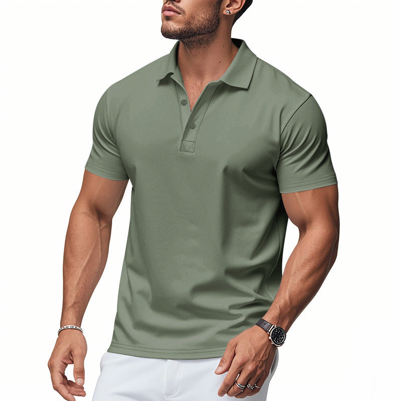 Men's Polo Shirts in Stretch Fabric, Tailored Fit, Short Sleeves