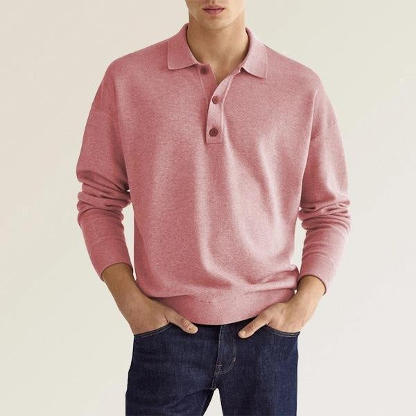 Men's Polo Shirts, Long Sleeve, Relaxed Fit, Smart Casual