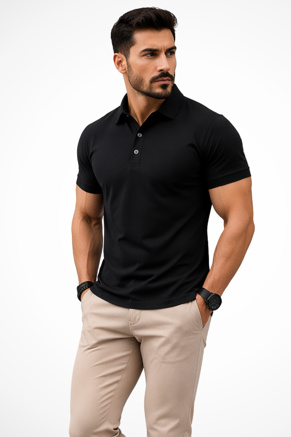 Men's Polo Shirts, Muscle Fit, Short Sleeves, Lightweight Fabric