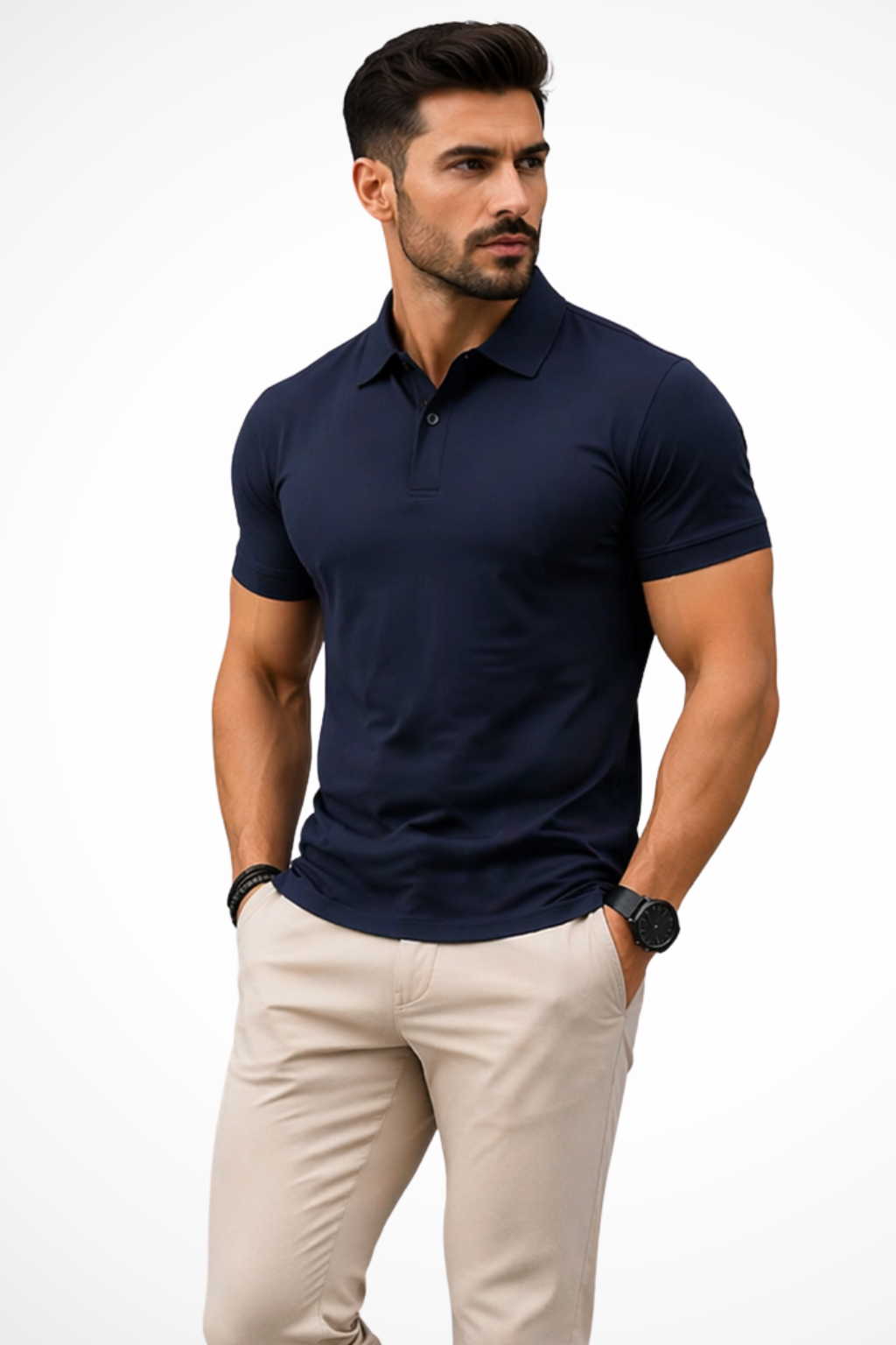 Men's Polo Shirts, Muscle Fit, Short Sleeves, Lightweight Fabric