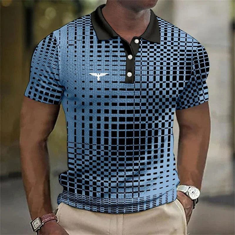 Men's Polo Shirts Regular Fit with Short Sleeves, Checkered