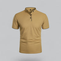 Men's Polo Shirts Relaxed Fit, Short Sleeves and Stand Collar
