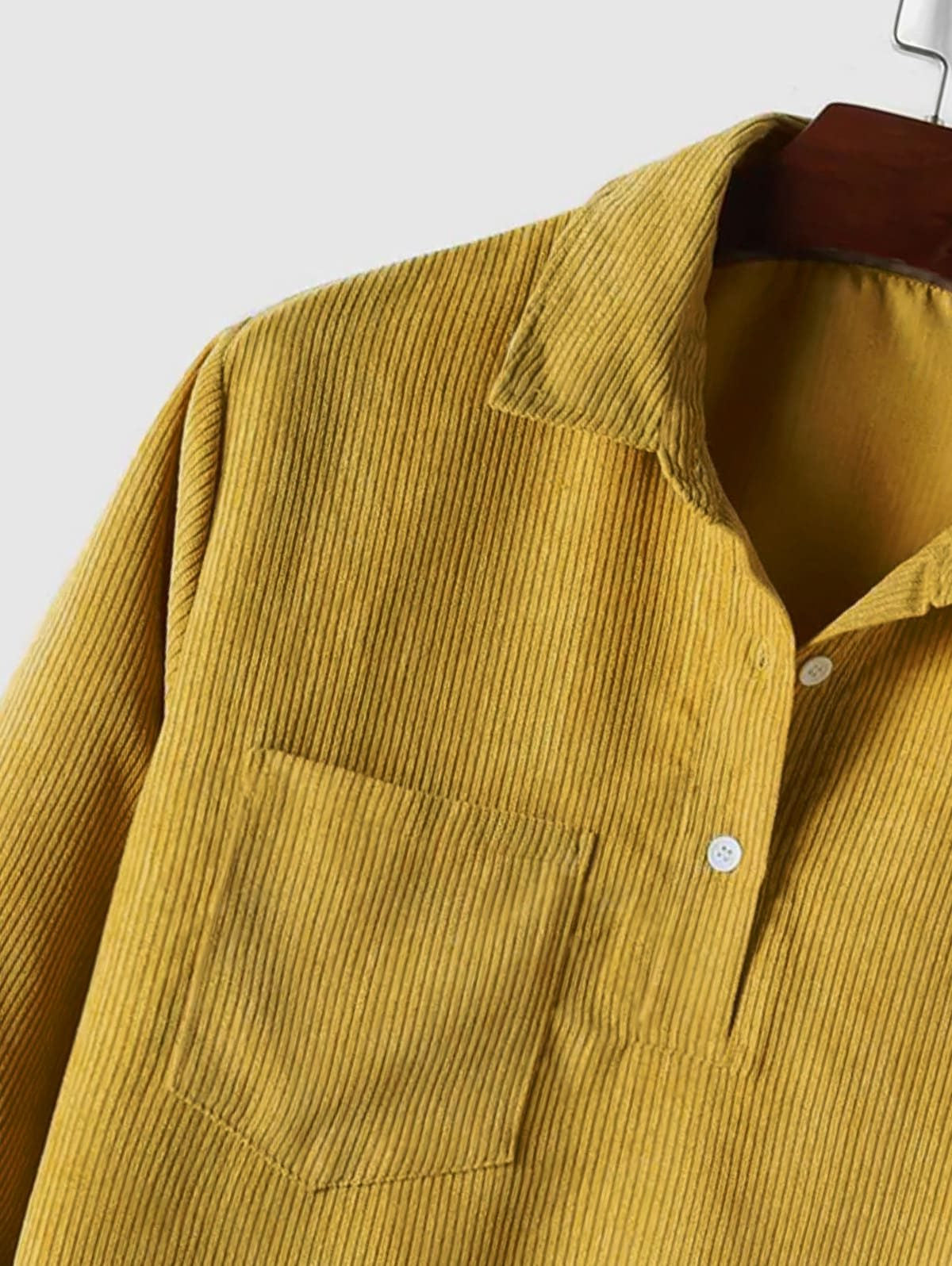 Men's Polo Shirts Ribbed Knit, Long Sleeves and Relaxed Fit