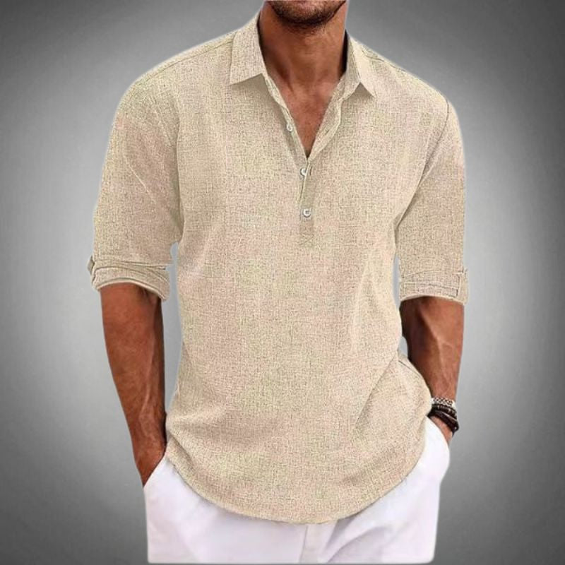 Men's Shirts Lightweight Regular Fit with Roll-Up Sleeves