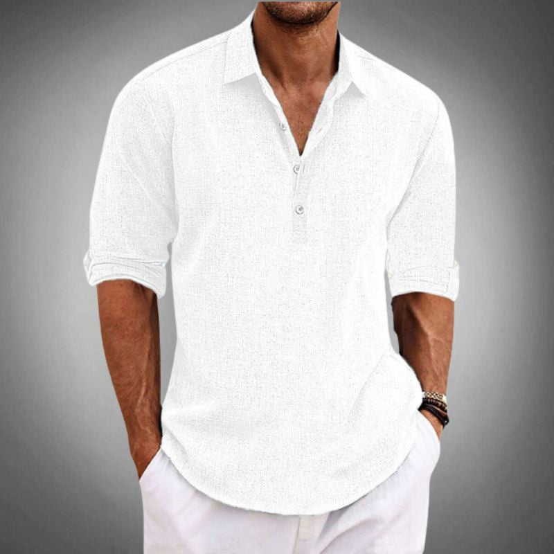 Men's Shirts Lightweight Regular Fit with Roll-Up Sleeves