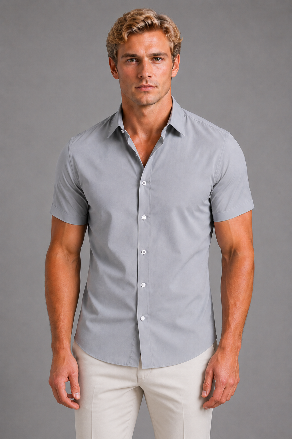 Men's Short Sleeve Shirts, Breathable Slim Fit for Summer